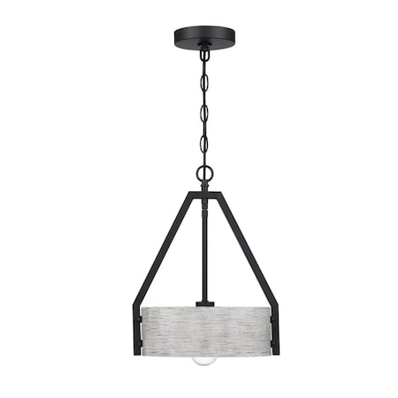Westinghouse Pendant 60W Callowhill, Matte Black, Antique Ash Shade 6125800